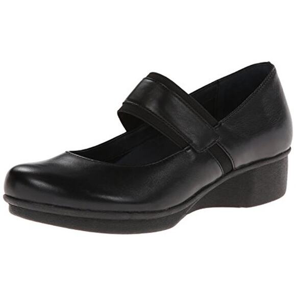 Dansko Lori Mary Jane Flat Shoes Heeled Platform Leather Black EU 40 US 9.5 - Picture 1 of 7